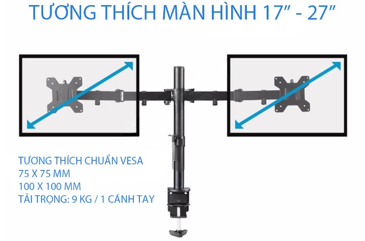 Gia Treo Hai Man Hinh Kep Ban M052 4 Gia Treo Hai Man Hinh Kep Ban M052 4