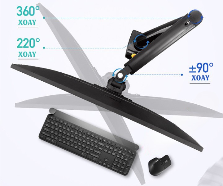 Giá Treo Hai Màn Hình Máy Tính NB F160 17-27 Inch trắng