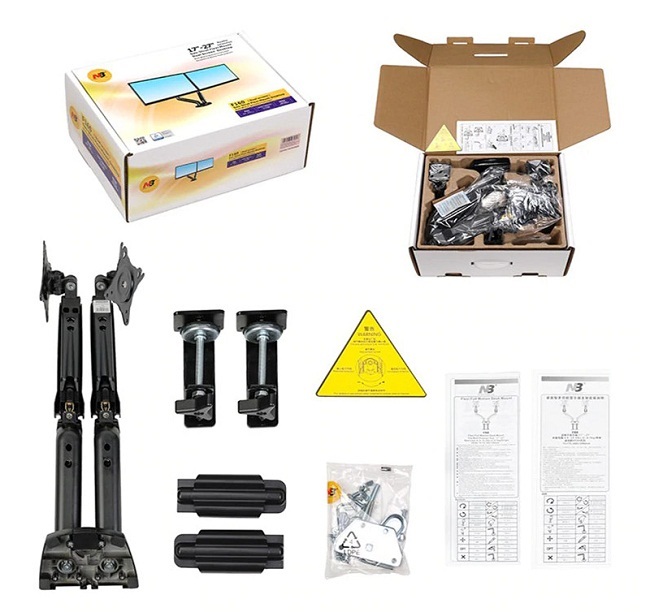 Giá Treo Hai Màn Hình Máy Tính NB F160 17-27 Inch trắng