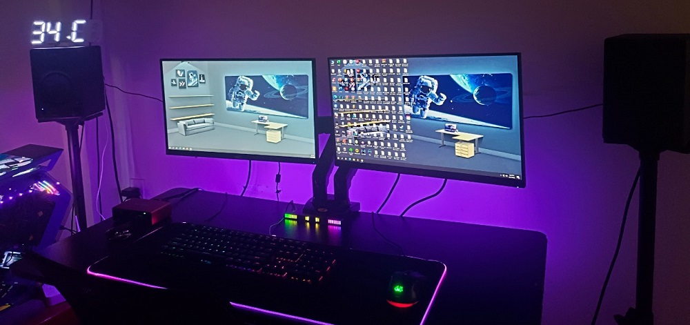 Giá Treo Hai Màn Hình Máy Tính NB F160 17-27 Inch trắng