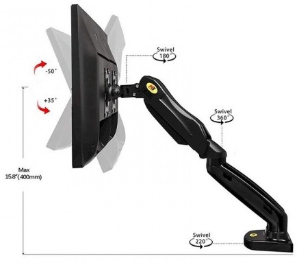Giá Treo Hai Màn Hình Máy Tính NB F160 17-27 Inch trắng